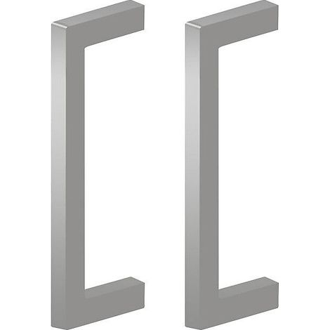 Lot de 2 poignées métalliques adhésives pour portes coulissantes – Installation sans perçage – Pour bois et verre – Couleur argent – Dimensions 114x40x7,5mm (1/4)