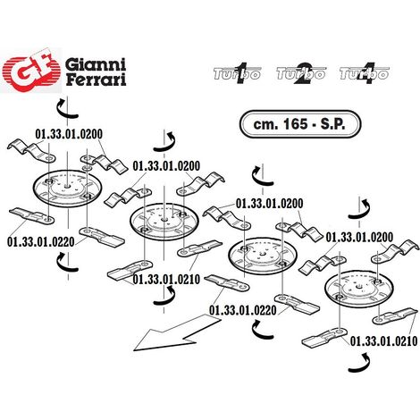 Lama sinistra tosaerba Gianni Ferrari 01.33.01.0220 (1/5)