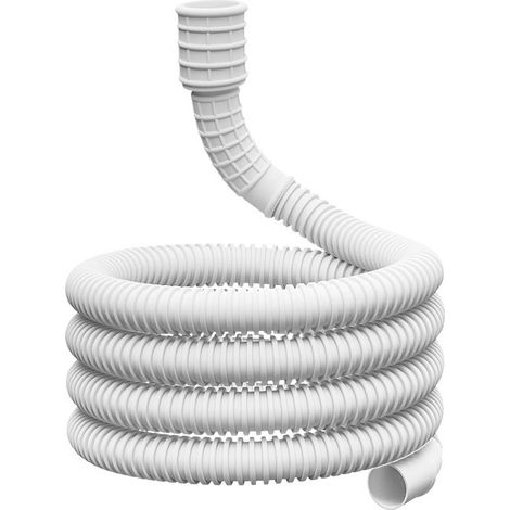 Tuyau de vidange flexible pour climatiseur/déshumidificateur — 1 mètre (avec collier de serrage), blanc