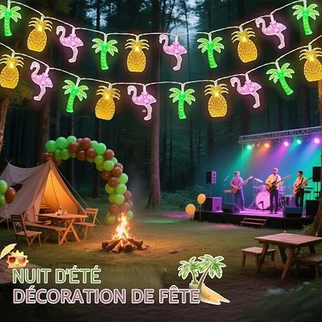 Tropical Fairy Lights, 3M 20 LED Hawaiian Fairy Lights, Hawaiian Party, Summer Party Beach Decoration (1/4)
