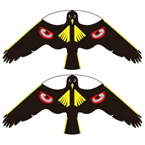 Lot de 2 Oiseaux Effaroucheur Répulsif Flying Hawk Cerf-Volant Pour Jardin Épouvantail Cour Maison Décoration -protection de la Ferme (1/5)