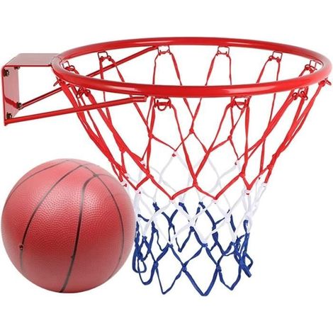 AJW-Panier de Basket Ensemble De Panier De Basket Mural Planche De Basket Ball en Acier Lourd De 45 Cm Facile À Installer (Col[479] (1/4)