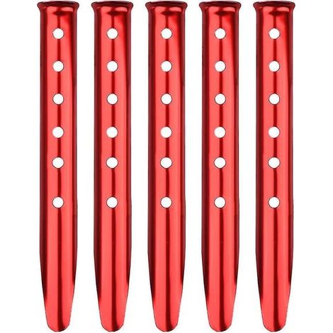 Piquets de tente pour neige et sable - Piquets de tente en aluminium (6 pièces, rouges) (1/5)