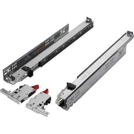 1 Paar Salice Vollauszüge mit 3D Verstellung belastbar bis 70 Kg Unterflurführungen für Holzschubladen PROGRESSA+ PUSH Länge 550 mm mit Push-Open für grifflose Fronten (1/5)