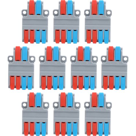 Lot de 10 connecteurs de câble multifonctions 2 entrées 4 sorties, connexion rapide LT-624
