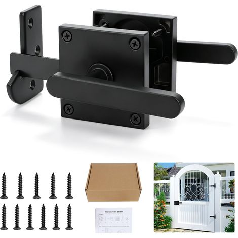 Loquet de Portail Double Face, Loquet Porte Exterieur, Droite, Noir, Quad (1/5)