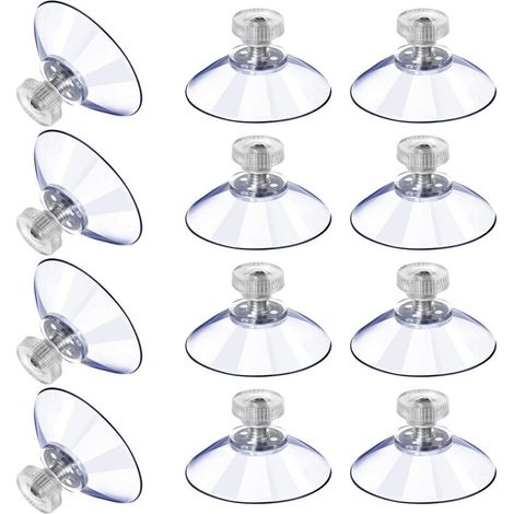 12 Grandes Ventouses Ventouses en Plastique Ventouse Anti-Collision Transparente en Caoutchouc Vis Écrou en Métal Ventouse Solide en PVC Transparent Remplacement avec Écrou de Vis (40M5-10) (1/5)