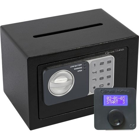 Genie Hand  Cassaforte Elettronica di Deposito a Tempo a Muro e da Armadio Piccola Cassetta di Sicurezza con Chiave a Combinazione Serratura B-Class e Sistema Anti Bounce Casseforti per Soldi