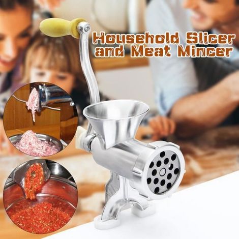 Hachoir Viande Manuel Aluminium Fixer Broyeur Saucisse Cuisine Étiquette (1/4)