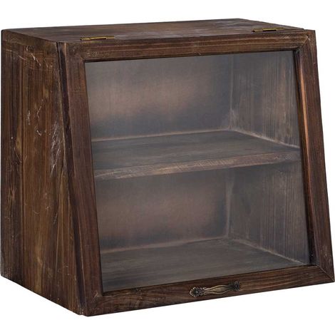 Vitrina de madera con 1 puerta y 1 balda 40x25x35h cm (1/5)