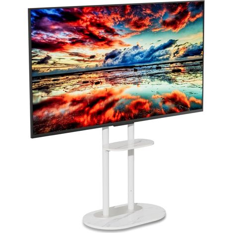 Supporto TV da Pavimento Bianco per 40-75 Pollici