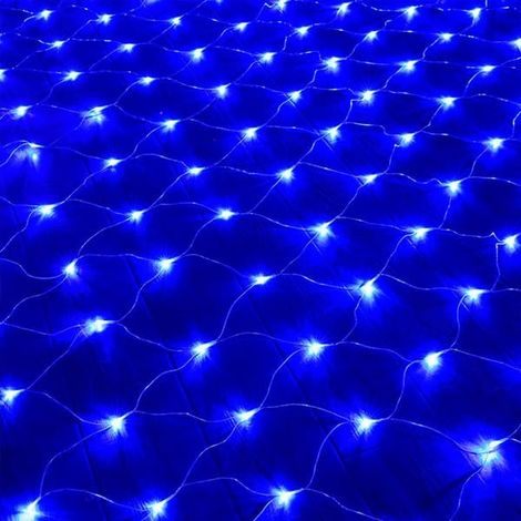 Guirlande lumineuse LED bleue, 192 LED, 3 m x 2 m, étanche. (1/5)