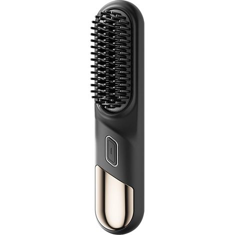 Brosse plate sans fil rechargeable par USB, peigne de coiffage portable avec 4 réglages de température, idée cadeau pour femmes, pour la maison et les voyages (noir) (1/5)