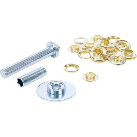 Assortiment d Installation d Oeillets 15 pcs - 11,5 x 2,5 x 17,1 cm - Acier, Pratique et Complet - D-Work (1/5)
