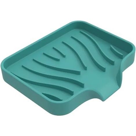 Silikon-Seifenschale mit rutschfestem Boden und Wasserablauf – Seifenhalter mit Wasserablauf – Seifenschale für Bad und Küche – Leicht zu reinigen – Grün