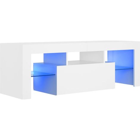 Mobile TV multimediale scaffale per televisione televisione buffet sala da pranzo soggiorno camera da letto con luci LED 120 x 35 x 40 cm bianco 020026518