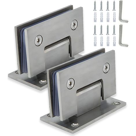 2 pezzi cerniere per porta doccia in vetro, morsetto per porta bagno in acciaio, cerniera per porta resistente, cerniere per doccia a 90°, morsetto per porta doccia in vetro da 8 a 12 mm (1/5)