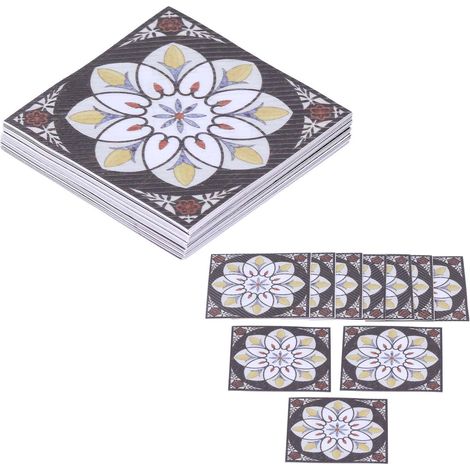 20 Autocollants Diagonaux pour Carrelage Imperméables, Décorations Muraux et Sol Adhésifs