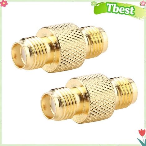 Tbest Adaptateur coaxial femelle à femelle Adaptateur Coaxial SMA 2-Pack Connecteur de Coupleur de Commutateur RF moto sonde (1/5)