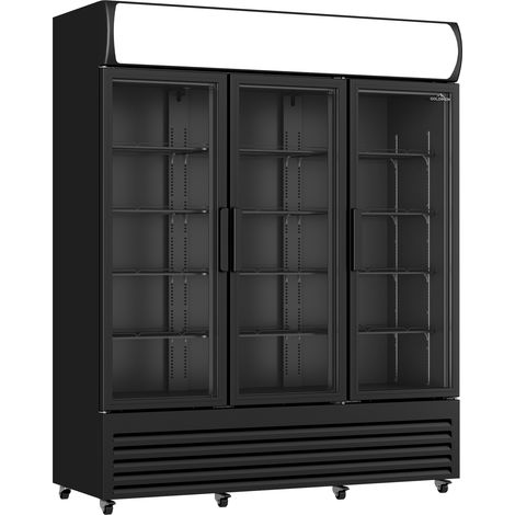 Armoire à boissons 3 portes 1065 Litres sur roulettes Full Black PREMIUM - GOLDINOX (1/4)