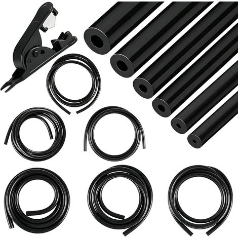 Lot de 6 tuyaux à dépression en silicone de 2 m, diamètre intérieur 3/4/5/6/8/10 mm avec coupe-tube, pression d'éclatement 130 PSI, plage de température -40 à 220 °C, tuyaux à dépression pour automobi (1/5)