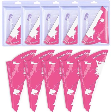 Urinoir pour Femmes, 50 Pièces de Pisse Debout Femme Jetable, Papier Pipi Debout Femme, Portable Urinoir pour Pliable, pour Femmes Enceintes, Patients et Activités de Plein Air (1/5)