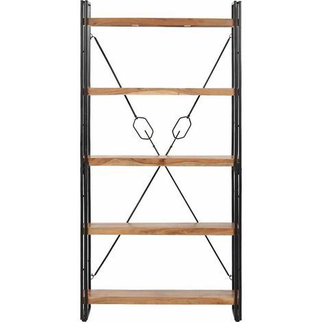 vidaXL Estantería de 5 niveles 90x30x180 cm madera maciza de acacia (1/2)