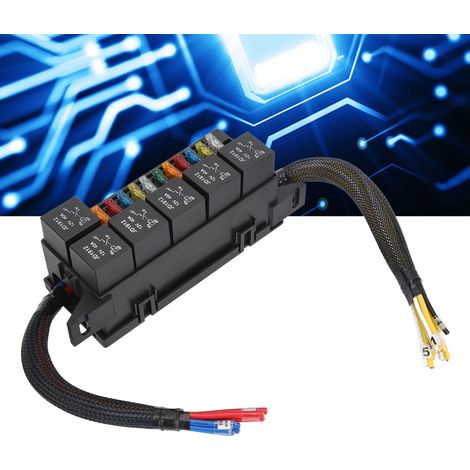 6 Bosch 12V Relaishalter + 11 ATC/ATO Sicherungshalter, inklusive 6 Relais und 11 Flachsicherungen für Kfz- und Schiffsmotorenräume, Jeeps und Boote. (1/5)