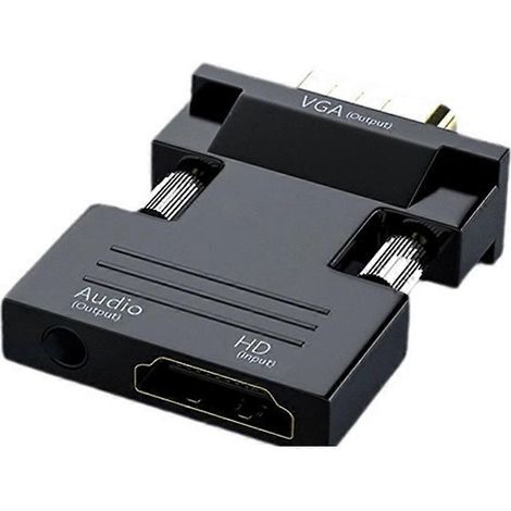Convertisseur HDMI vers VGA avec câble audio 3,5 mm pour PS4, PC, ordinateur portable, TV, moniteur et projecteur (1/5)
