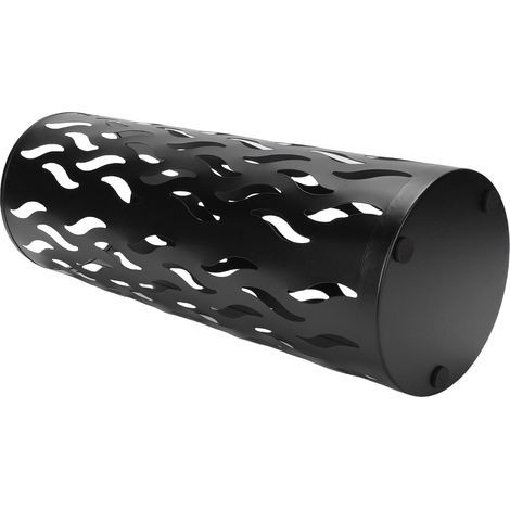 Porte-parapluie rond en métal noir, en forme de S, pour entrée, bureau ou hôtel. (1/5)