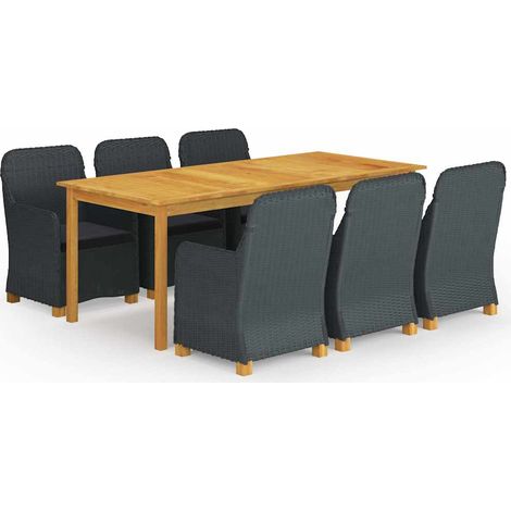 Ensemble à manger de jardin 7 pcs-Salon de jardin Gris foncé 783088 (1/5)