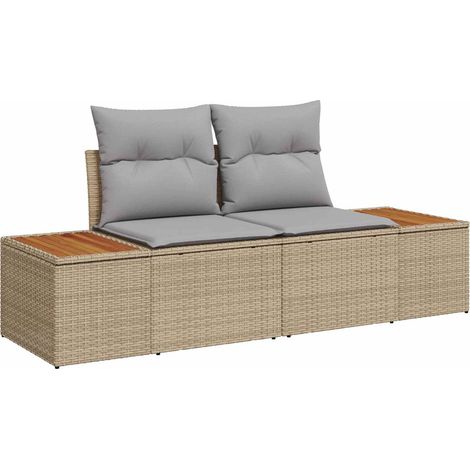 Maison Exclusive - Gartensofa Beige 184 x 62 x 85cm Poly-Rattan (1/5)