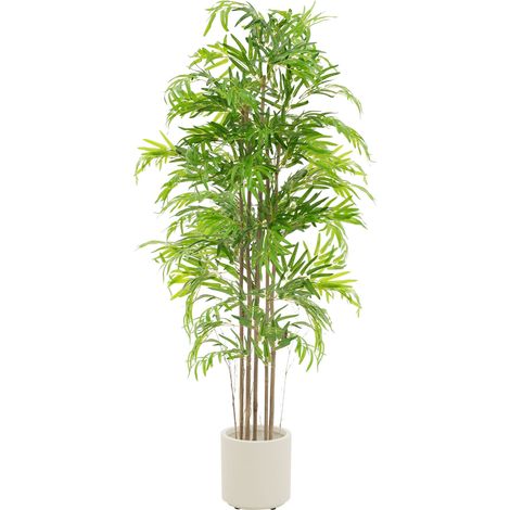 ML-Design Bambù Artificiale 180 cm Piante Artificiali di Grandi Dimensioni Pianta Finta con Tronco di Legno Vero Albero Artificiale Come Vero decorazione in Vaso per Interni ed Esterni per Ufficio
