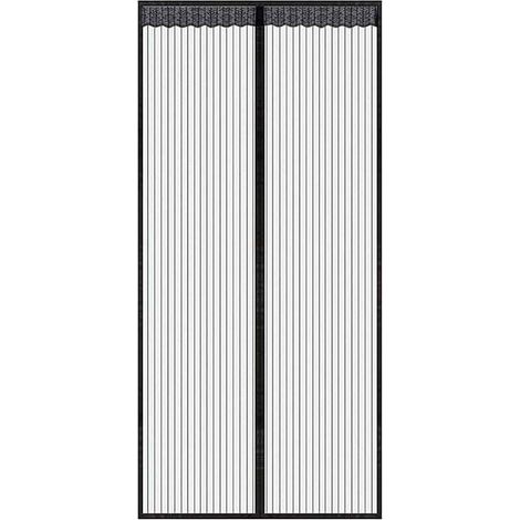 Rideau de porte magnétique anti-moustiques noir 120 x 210 cm – filet fin et résistant pour fenêtre ou entrée (1/5)