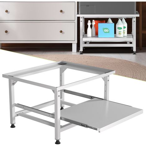 TolleTour Base para lavadora con estante Soportes para lavadora Blanco 63x54x42cm (1/5)