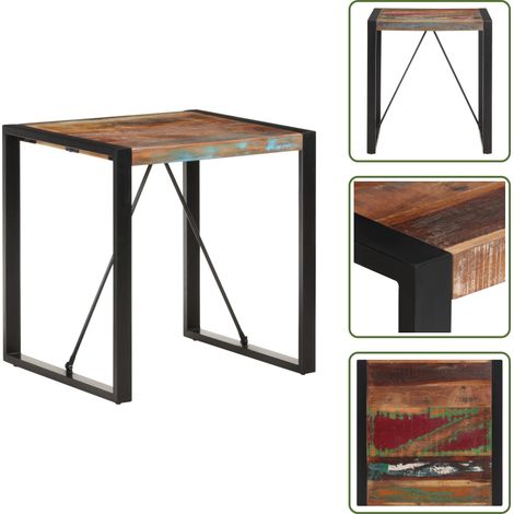 Table à manger 70x70x75 cm Bois de récupération massif - Table À Manger Industrielle - Table Bistrot - Table En Bois Recyclé - Table Design - Meubles Industriels (1/5)