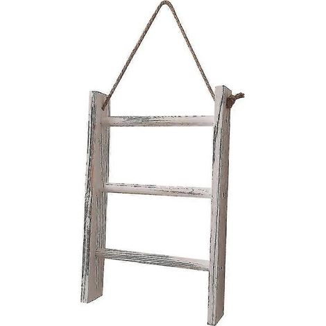 Porte-serviettes mural rétro en bois avec couvertures en corde pour chambre, salle de bain, cuisine et salon. (1/5)