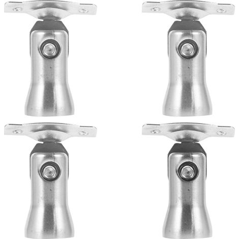 Support de Main Courante en Acier Inoxydable à Tête Réglable 4 Pcs  Montage Simple, Structure Moulée Massive, Finition Argentée, pour Escaliers et Autres Configurations (1/5)