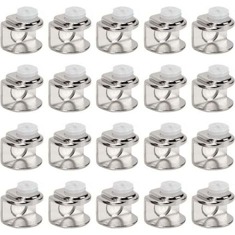 20 Pièces de pinces à verre,support etagere verre,Fixations Réglable Support peuvent installer de verre de 5 à 8 mm d'épaisseur (1/4)