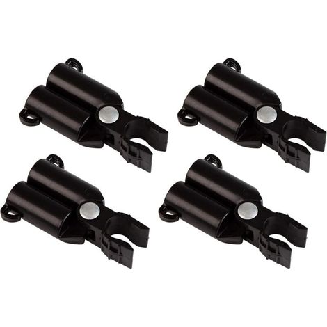 Set di 4 connettori per supporti per piante - Diametro: 11 mm - Nero (1/4)