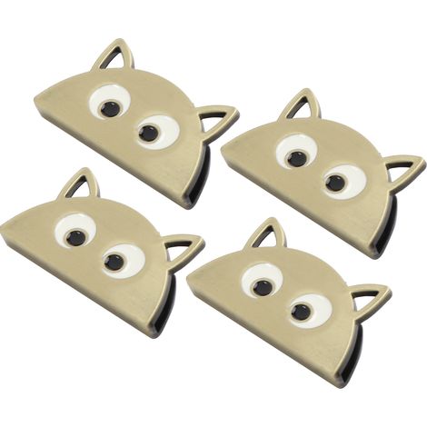 4 boucles métalliques à motif semi-circulaire de dessin animé, à faire soi-même, pour la décoration de bagages en cuir, couleur bronze B01-51-52054 (1/5)