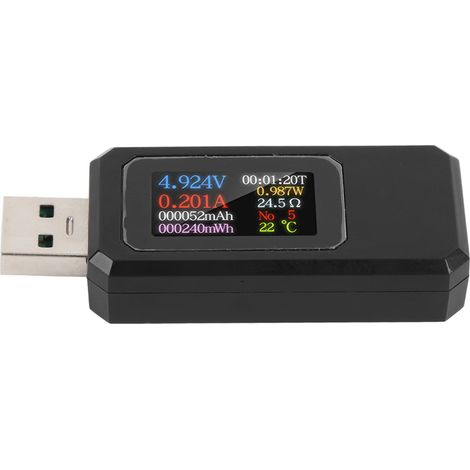 Analyseur USB 4-30V 0-6,5A Écran IPS Couleur Testeur de Capacité Batterie Tension Courant Puissance pour Passionnés de Tech et Joueurs (1/5)