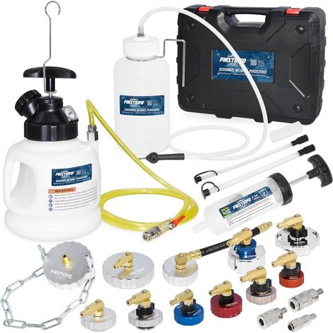 Purgeur de Frein Manuel 3L avec 11 adaptateurs métalliques maître-Cylindre + Bouteille de récupération + Pompe d’Extraction + 3 raccords (1/5)