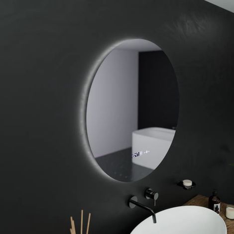Miroir LED Rond 60 Desembuage Horloge et Thermometre Gradable (1/5)