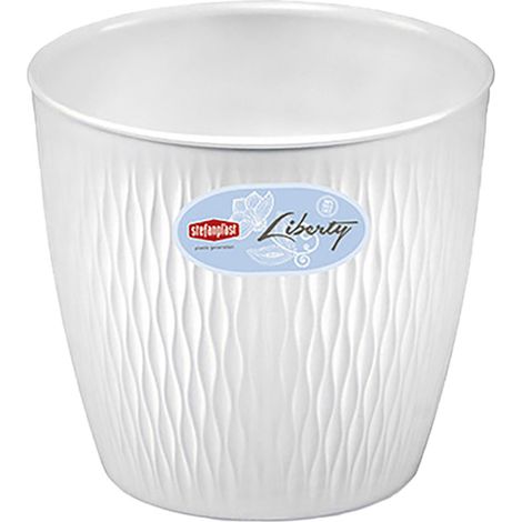 Vaso Tondo X H.23 Stefanplast Liberty Bianco Travertino Ø 25