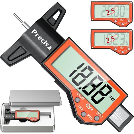 Digitaler Reifenprofiltiefenmesser 0-25.4 mm mit LCD-Display für Auto, LKW, Motorrad (1/5)