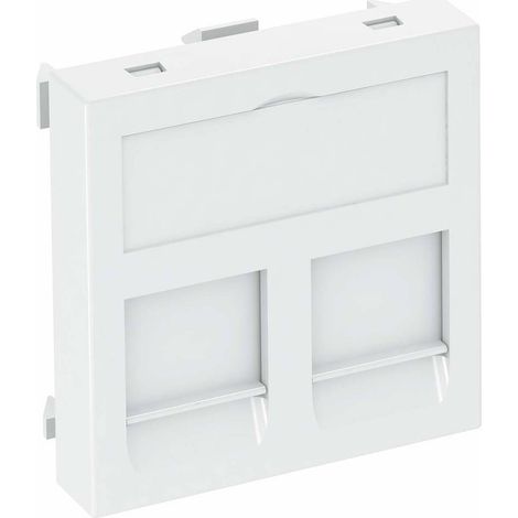 OBO Bettermann Support de technique de données pour 2 modules de connexion Type B 45x45mm Polycarbonate blanc pur RAL 9010, 6119208 (1/2)