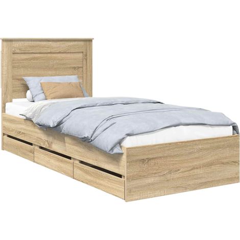 Maison Exclusive - Cadre de lit Chêne Sonoma 75 x 190 cm Bois Ingénierie (1/5)