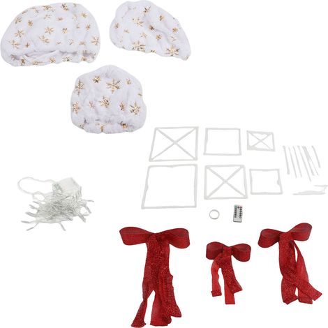 3 boîtes cadeau déco piles lumineuses télécommande – Noël vacances déco cachemire flocon neige, décoration (1/4)