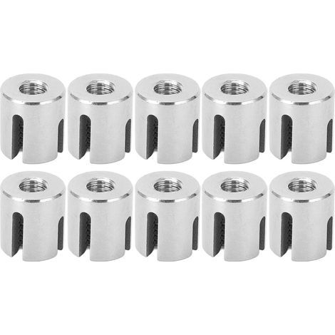 10 Pièces Pince de Câble croisé en Acier Inoxydable Fil Garde-corps Pince Attache pour Garde-corps de Câble Intérieur (M8 3mm) (1/5)